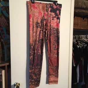 Threadless Abstract Forest Design Leggings
